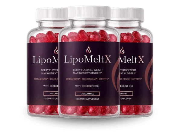 LipoMeltX berry weight management gummy three bottle pack
